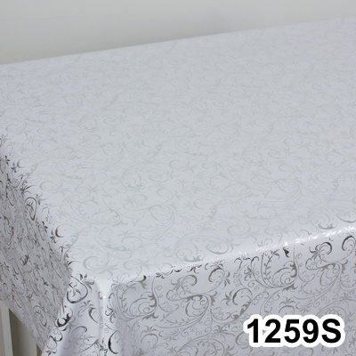Клеёнка "PU Shine" полиуретановая, 1,38х20 м, UEX-1259S, Элегантный рисунок (серебро) ПЕНЗАОПТ
