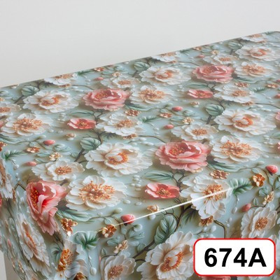 Клеенка Глянец на тканой основе 1,4х20м, GX-674A, Пионовый сад ПЕНЗАОПТ