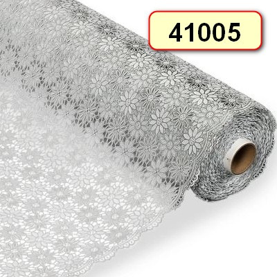 Салфетка в рулоне ажурная серебро 50см*20м, мод. FL-2944 SILVER ПЕНЗАОПТ