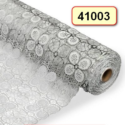 Салфетка в рулоне ажурная серебро 50см*20м, мод. FL-2945 SILVER ПЕНЗАОПТ