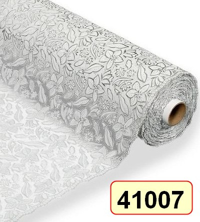 Салфетка в рулоне ажурная серебро 50см*20м, мод. FL-2972 SILVER ПЕНЗАОПТ